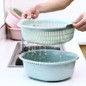 Double-Layer Kitchen Colander Basket with Drain Holes – Plastic Fruit & Vegetable Washing Bowl — image 4 of 8