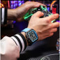 Luxury Chronograph Watches For Mens Rubber Strap Black Waterproof Date Analog Quartz Watch — image 7 of 9