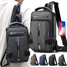 Men's Crossbody Bag, Multi-functional Waterproof Casual Shoulder Bag Fashion Single Shoulder Crossbody Bag Shoulder Backpack With USB Charging Port, Multiple Pockets For Hiking Cycling Mountaineering — image 3 of 34