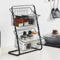2 Tiers Iron Storage Shelf Rack for Kitchen Seasoning Organizer Fruits Holder Assembly Bathroom Cosmetic Basket DOU — image 6 of 11