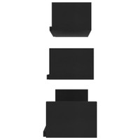 Modern 3-Tier Black Floating Shelf Set - Engineered Wood Wall Display for Home Decor — image 2 of 8