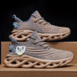 Men's fashion breathable lace-up knitted sneakers, various colors, casual outdoor running and walking shoes, lightweight men's shoes — image 8 of 16