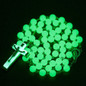 Glow In The Dark Rosary Necklace For Women INRI Crucifix Cross Pendant 8MM Beaded chains Religion faith Jewelry — image 4 of 11