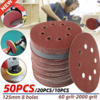 10PCS/20PCS/50PCS 125mm 8 Hole Sanding Discs Hook and Loop Adhesive Sandpaper 40Grit-2000Grit Sanding Paper Sanding Disc Abrasive Polishing Tools — image 2 of 20
