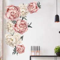 Individual Peony Rose Flower Wall Art Sticker Nursery Kids Room Decal Background Home Decor DIY — image 2 of 10