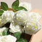 Artificial Flowers 9/25/50pcs Real Looking Cream Fake Roses w/Stem for DIY Wedding Bouquets for Bride Centerpieces Bridal Shower Party Home Room Decorations — image 10 of 20