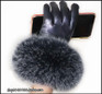 Genuine Sheepskin Gloves with Fox Fur Cuff | Winter Warm Touchscreen Riding Gloves — image 9 of 17