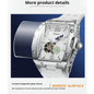 Dulunwe Starry Moon Phases Hollow Out Automatic Mechanical Watch Rubber Strap Luminous Wristwatch Tonneau Sports Men's Tourbillon Watches — image 10 of 15