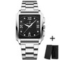 Men's Fashion Binbond Gold Men's Watches Luxury Original Stainless Steel Waterproof Square Male Wristwatches Clock Relogio Masculino 2023 Uhren Herren Gold Watch for Men — image 15 of 22