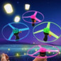 HOT Funny Spinning Flyer Luminous Flying UFO LED Light Handle Flash Flying Toys for Kids Outdoor Game Color Random — image 6 of 14