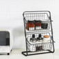2 Tiers Iron Storage Shelf Rack for Kitchen Seasoning Organizer Fruits Holder Assembly Bathroom Cosmetic Basket DOU — image 9 of 11