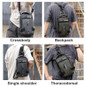 Men's Crossbody Bag, Multi-functional Waterproof Casual Shoulder Bag Fashion Single Shoulder Crossbody Bag Shoulder Backpack With USB Charging Port, Multiple Pockets For Hiking Cycling Mountaineering — image 15 of 34