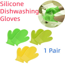 1 Pair of Silicone Cleaning Gloves Dishwashing Gloves Kitchen Household Silicone Washing Gloves — image 3 of 13