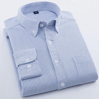Mens Oxford Shirts Formal Business Long Sleeves Cotton Casual Dress Shirts Tops — image 2 of 16