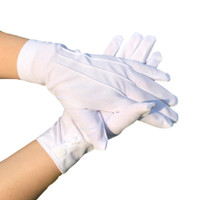 Adult White Gloves for Ceremony School Boys and Girls White Elastic Gloves — image 2 of 10