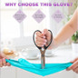 Reusable Dishwashing Cleaning Gloves With Latex Free, Cotton Lining,Kitchen Gloves 2 Pairs,Purple+Blue Medium — image 5 of 8