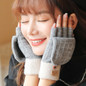 Cotton Gloves Stretchy Mittens Adult Plush Half&Full Finger Gloves with Flip Top Knitted Warm Gloves for Cold Weather ETE — image 9 of 19