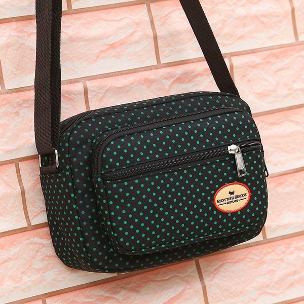 Women Fashion Shoulder Bags Crossbody Casual Messenger Bag Ladies Polka Dot Canvas Bag — image 1 of 23