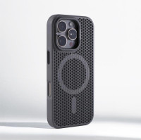 Invisible Lens Holder Honeycomb Grid Mesh Cooling Case For iPhone 17 16 Pro Max 15 14 13 12 Pro Magnetic Wireless Charging Cover — image 2 of 19