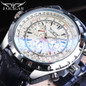 Jaragar 3 Dial Men's Automatic Watch Stainless Steel Mechanical Men's Watches Date Week Display Luminous Wristwatch Blue Glass — image 17 of 20