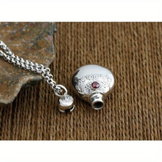 Antique Pendant Perfume Bottle Small Pot Openable Pendant Hollow Box Ladies Jewelry — image 3 of 8