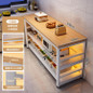 Multifunctional Kitchen Storage Cabinet with Microwave Stand and Cutting Board — image 43 of 58