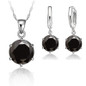 Woman  Sterling Silver 8MM Jewelry Sets Cubic Zircon Crystal Lever Back Earrings Pendant Wedding Necklace Nice Gifts — image 8 of 11