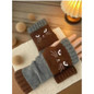 Autumn and winter heart-shaped contrasting color retro warm fashion finger gloves — image 10 of 20