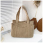 Stylish Corduroy Tote Bag for Women Large Capacity Commuter Shoulder Bag Minimalist Design Crossbody Bag Fashionable and Versatile — image 40 of 61