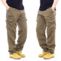 New Mens Cargo Combat Work Trousers Pockets Cotton Loose Machine Washable Pants — image 6 of 15