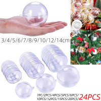 1~24pcs Clear Plastic Fillable Ornaments Ball Christmas DIY Craft Ball Bauble Ornament for Christmas Wedding Party Home Decorations — image 2 of 51