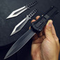 MEN 'S Gear Double Action Hidden Tactical Self Defense Assist Opening Fold Camping Hunting Survival Knife With Two Ninja Throwing Knives Set — image 8 of 12