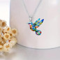 Cute Hummingbird Pendant Necklace Earrings Colorful Charm Jewelry Set for Her — image 8 of 10