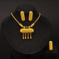 Africa Classic Golden Color Jewellery Set Ethiopia Earrings Pendant Rings Dubai Saudi Arab Bridal Wedding Accessories Party Gifts — image 4 of 9