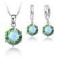 Woman  Sterling Silver 8MM Jewelry Sets Cubic Zircon Crystal Lever Back Earrings Pendant Wedding Necklace Nice Gifts — image 6 of 11