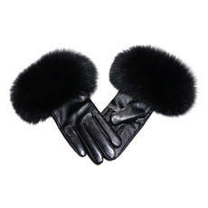 Genuine Sheepskin Gloves with Fox Fur Cuff | Winter Warm Touchscreen Riding Gloves — image 3 of 17