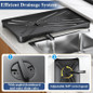 1pc Dish Rack, Single Layer Dish Drying Rack, Large Capacity Dish Rack With Drainboard, Rustproof Dish Drainer With Utensil Holder, For Sink, For Kitchen Countertop, Kitchen Organizers And Storage, Kitchen Accessories — image 9 of 20
