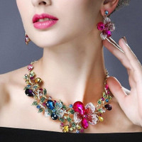 DIY Colorful Unique Statement Body Choker Necklace Earrings for Women Girls — image 2 of 14