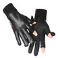 Flip Leather Gloves Winter Takeaway Waterproof and Cold-proof Outdoor Riding Driving Fishing Warm Gloves — image 11 of 12