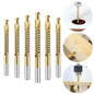 6Pcs/Set 3-8mm HSS Cobalt Drill Bits Set Twist Drill Titanium Drilling Spiral Screw Metric Composite Tap Drill for Drilling Cut Grooving — image 7 of 19
