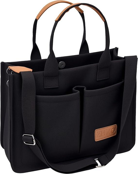 Tote Bag for Women With Compartments,Large Canvas Tote Women's Purse Crossbody Bags Work Laptop Book Bag Satchels Handbags — image 1 of 7