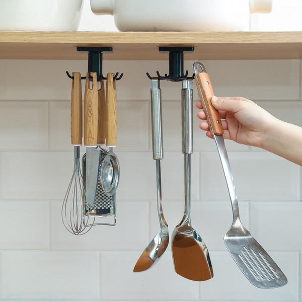 For Kitchen Organizer and Storage Kitchen Supplies Organizers Rotatable Rack Accessories Cabinet Organizer Hook Up Storage Rack — image 1 of 16