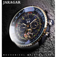 Automatic Watches for Men Fashion Brand JARGAR Men's Big Face Automatic Mechanical Male Wrist Watch Steel — image 2 of 25