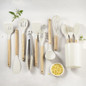 11-Piece Kitchen Utensil Set with Wooden Handles & Silicone Heads, Black & Khaki Storage Caddy — image 12 of 19
