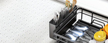 1pc Dish Rack, Single Layer Dish Drying Rack, Large Capacity Dish Rack With Drainboard, Rustproof Dish Drainer With Utensil Holder, For Sink, For Kitchen Countertop, Kitchen Organizers And Storage, Kitchen Accessories — image 19 of 20