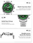 Men's Chronograph Watch, 43.5MM Large Dial Pilot Watch with Slide Rule Bezel, Stainless Steel Band Quartz Wristwatch, Date Display, Daily Water Resistant, Luxury Business Sport Watch for Men — image 10 of 36