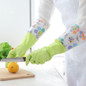 Winter Long Cuff Rubber Gloves with Floral Pattern – Thickened, Durable Kitchen Dishwashing, Laundry & Household Chores Gloves — image 4 of 21