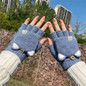 2pcs Women Versatiles Fingerless Mittens Outdoor Autumn Gloves Office Work Glove — image 6 of 16