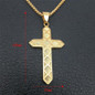 Stainless Steel AAA+ CZ Small Pendant Necklace For men Lover's Golden Chain Big Cross Necklace Gold Plated Cross Religious Jewelry — image 5 of 15
