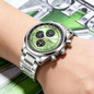 Men's Chronograph Watch, 43.5MM Large Dial Pilot Watch with Slide Rule Bezel, Stainless Steel Band Quartz Wristwatch, Date Display, Daily Water Resistant, Luxury Business Sport Watch for Men — image 6 of 36